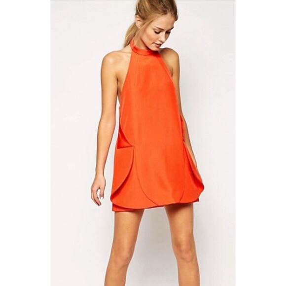 Finders Keepers Dresses & Skirts - Finders Keepers Mini Dress Womens XS Halter Neck Open Back Red Coral